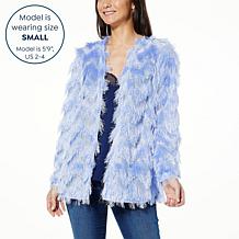 Colleen Lopez Chevron Fringe Duster Cardigan