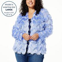 Colleen Lopez Chevron Fringe Duster Cardigan