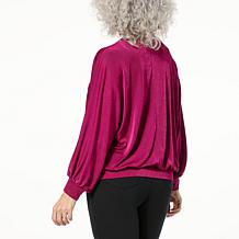 Colleen Lopez Dolman Sleeve Top with Tie Front Hem