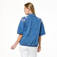 Colleen Lopez Embroidered Denim Jacket