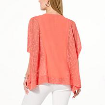 Colleen Lopez Embroidered Woven Top with Eyelet Detail