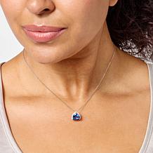 Colleen Lopez Fluorite and White Zircon Trilliant Pendant with Chain