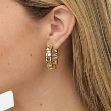 Colleen Lopez Gemstone Octagonal Inside-Outside Hugger Hoop Earrings