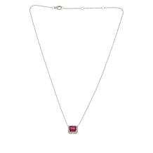 Colleen Lopez Glass-Filled Ruby and White Zircon Necklace