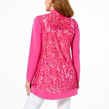 Colleen Lopez Lace Detail Topper with Pockets