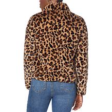 Colleen Lopez Print Faux Fur Bomber Jacket