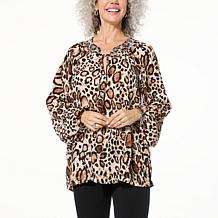 Colleen Lopez Printed Blouse with Novelty Neckband