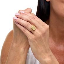 Colleen Lopez Sterling Silver 0.07ctw Diamond Rectangular Cluster Ring