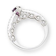 Colleen Lopez Sterling Silver Marquise-Cut Gem and White Zircon Ring