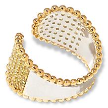 Colleen Lopez Sterling Silver Sapphire Pavé Bypass Cuff Ring