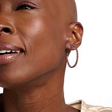 Colleen Lopez Sterling Silver Semi Precious Gemstone Hoop Earrings