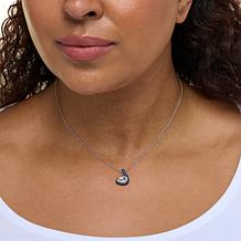 Colleen Lopez Sterling Silver White Topaz and Sapphire Necklace