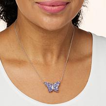 Colleen Lopez Tanzanite and White Zircon Butterfly Necklace