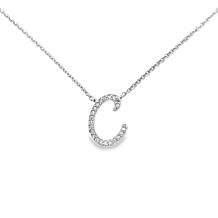 Colleen Lopez White Diamond Initial Drop Chain Necklace