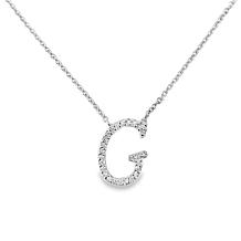 Colleen Lopez White Diamond Initial Drop Chain Necklace