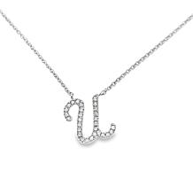 Colleen Lopez White Diamond Initial Drop Chain Necklace