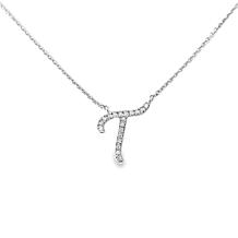 Colleen Lopez White Diamond Initial Drop Chain Necklace