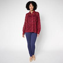 Colleen Lopez Woven Lace Button-Front Shirt