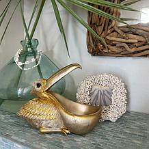 Concierge Collection 9" Gold Resin Pelican Catchall