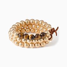Connie Craig Carroll 3pk Set Bead Gemstone Bracelets