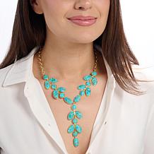 Connie Craig Carroll Goldtone Composite Turquoise Y-Necklace