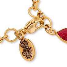 Connie Craig Carroll Jewelry 30" Red Corundum Station Necklace