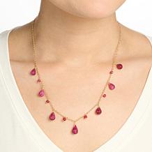 Connie Craig Carroll Jewelry Abigail Red Corundum Charm Necklace