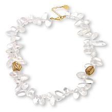 Connie Craig Carroll Jewelry Clear Quartz Goldtone Station Necklace