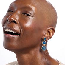 Connie Craig Carroll Jewelry Doublet Gemstone Drop Earrings