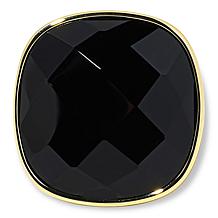 Connie Craig Carroll Jewelry Fern Square Black Agate Solitaire Ring
