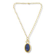 Connie Craig Carroll Jewelry Jeanette Labradorite Oval Drop Necklace