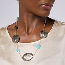 Connie Craig Carroll Jewelry Multicolor Abalone and Gemstone Necklace