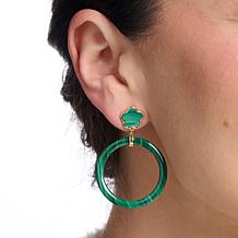 Connie Craig Carroll Jewelry Wynne Gemstone Hoop Dangle Earrings