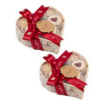 Cookies Con Amore 2-pack 2 lbs. Cookie-Filled Heart Baskets