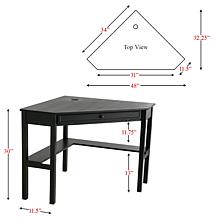 Corner Computer Desk - Black Finish