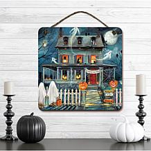 Courtside Market 12" x 12" Haunted House I Hanging Sign