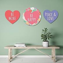 Courtside Market Be Happy Candy Hearts 3-Piece ArtBoard Set