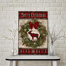 Courtside Market Buffalo Check Wreath 24x36 Canvas Wall Art