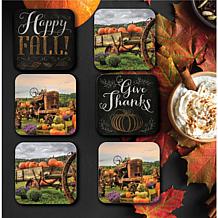 Courtside Market Happy Fall 6-piece Ceramic Coaster Set