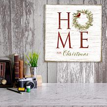 Courtside Market Home For Christmas 14x14 Wood Art
