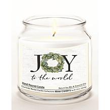 Courtside Market Joy to the World Candle in Glass Jar with Silver Lid