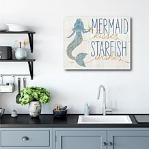 Courtside Market Mermaid Kisses Starfish Wishes 16x20 Canvas Wall Art