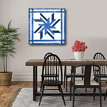 Courtside Market Quilt Square Blue & White 3 Canvas Wall Art - 16x16"