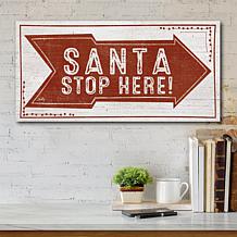 Courtside Market Santa Stop Here 24x48 Canvas Wall Art