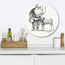 Courtside Market Santa's Love 12x12 Circular Wood Décor