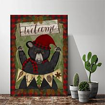Courtside Market Welcome Bear 18x26 Canvas Wall Art