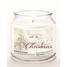 Courtside Market White Christmas Infused Wax Candle with Silver Lid