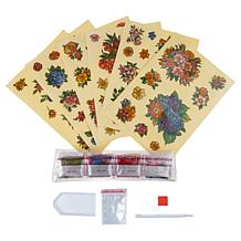 Craft Buddy Crystal Art 6-Piece Floral Stickers 