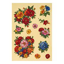Craft Buddy Crystal Art 6-Piece Floral Stickers 