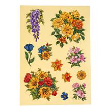 Craft Buddy Crystal Art 6-Piece Floral Stickers 